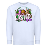 White happy easHappy Easter y'all Easter Day Premium Sweatshirt - CowGirlArtShop