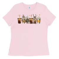 Bubblegum Pink skeleton coffee cups Ladies Tee - Jasminsmagicworld