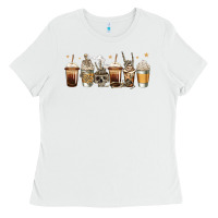 White skeleton coffee cups Ladies Tee - Jasminsmagicworld