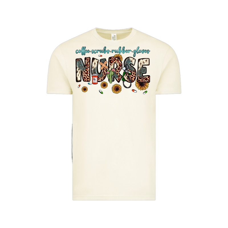 Nurse Coffee Scrubs Rubber Gloves Vintage Tee by JahusDesignShop | Teevron