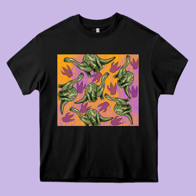 Dinosaur Brontosaurus Heavy Core Tee Designed By Artiststas