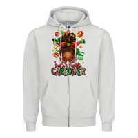 Dove Grey santas favorite caregiver afro messy bun Zipper Hoodie - texasbilliewilder