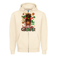 Sandshell santas favorite caregiver afro messy bun Zipper Hoodie - texasbilliewilder