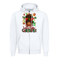 White santas favorite caregiver afro messy bun Zipper Hoodie - texasbilliewilder