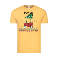 Vintage Mustard merry christmas kids car Vintage Tee - MaliasSmallBusiness