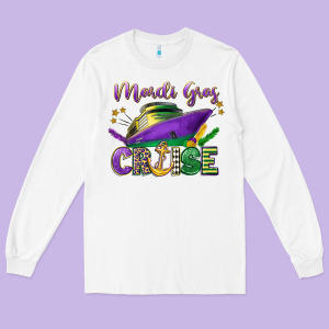 Mardi Gras Cruise Celebration Long Sleeve Tee Designed By Lillyallendesigns