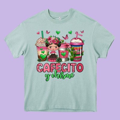 Cafecito Y Chisme Coffee Cups Heavy Core Tee Designed By Jasminsmagicworld