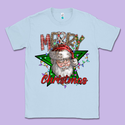 Festive Santa Claus Greeting Classic Tee Designed By Cowhidedigitalart