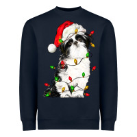 Navy christmas shih tzu dog Heavyweight Sweatshirt - LillyAllenDesigns