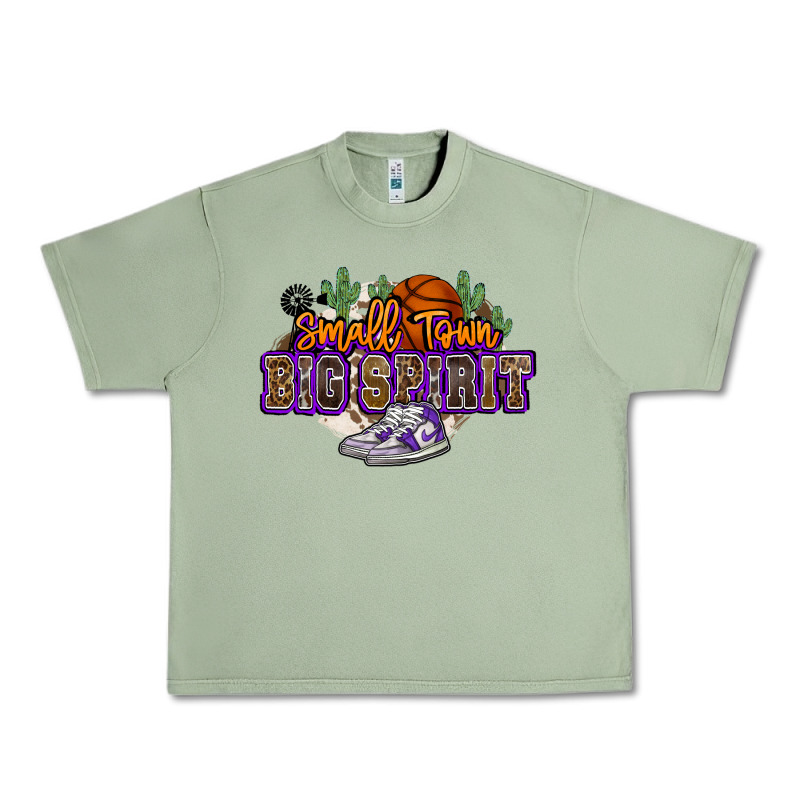 Small Town Big Spirit Basketball Urban Heavy Tee by NancyCooperArtShop | Teevron