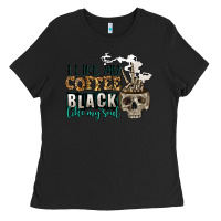 Black i like my coffee black like my soul Ladies Tee - Jasminsmagicworld