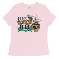 Bubblegum Pink i like my coffee black like my soul Ladies Tee - Jasminsmagicworld