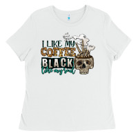 White i like my coffee black like my soul Ladies Tee - Jasminsmagicworld