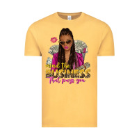 Vintage Mustard mind the business that pays you afro woman Vintage Tee - NancyCooperArtShop