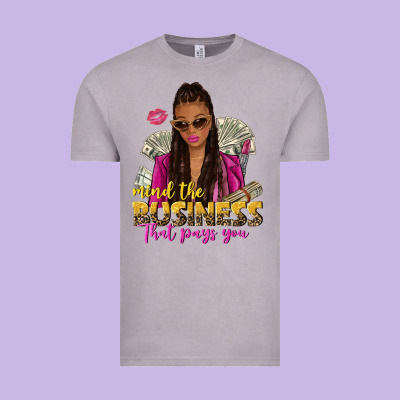 Mind The Business That Pays You Afro Woman Vintage Tee Designed By Nancycooperartshop