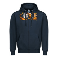 Navy Personalized Fall Autumn Zipper Hoodie - NancyCooperArtShop