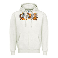 Oatmeal Heather Personalized Fall Autumn Zipper Hoodie - NancyCooperArtShop