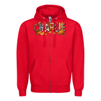 Red Personalized Fall Autumn Zipper Hoodie - NancyCooperArtShop
