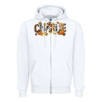 White Personalized Fall Autumn Zipper Hoodie - NancyCooperArtShop