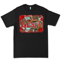 Black fiesta with sombrero background Premium Tee - Artiststas