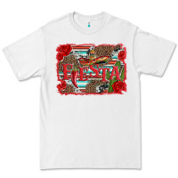 White fiesta with sombrero background Premium Tee - Artiststas