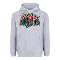 Heather Grey Badass Mama Mother's Day png sublimation design do Heavyweight Hoodie - CowGirlArtShop