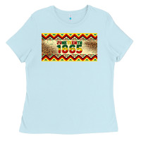 Baby Blue juneteenth 1865 leopard licence plate template Ladies Tee - Artiststas