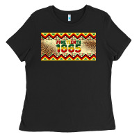 Black juneteenth 1865 leopard licence plate template Ladies Tee - Artiststas