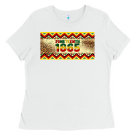 White juneteenth 1865 leopard licence plate template Ladies Tee - Artiststas