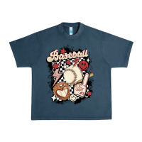 Midnight Navy checkered retro baseball Urban Heavy Tee - MaliasSmallBusiness