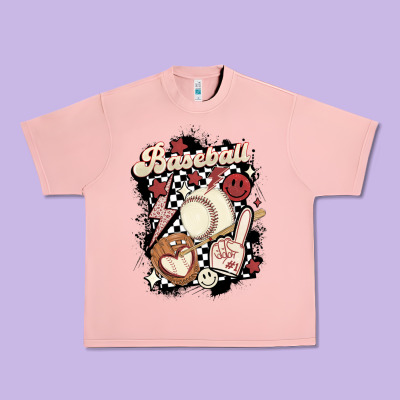 Checkered Retro Baseball Urban Heavy Tee Designed By Maliassmallbusiness