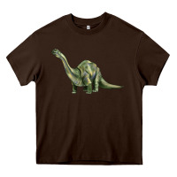 Chocolate Brown dinosaur brontosaurus Heavy Core Tee - Artiststas