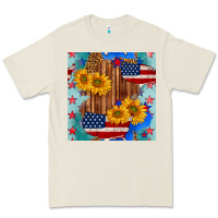 Usa Map With Sunflowers And Leopard Seamless Pattern Premium Tee | Teevron