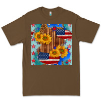 Cacao usa map with sunflowers and leopard seamless pattern Premium Tee - BundleAndBundleShop