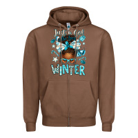 Chestnut just a girl who loves winter afro messy bun Zipper Hoodie - texasbilliewilder