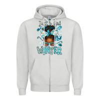 Dove Grey just a girl who loves winter afro messy bun Zipper Hoodie - texasbilliewilder