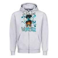 Heather Grey just a girl who loves winter afro messy bun Zipper Hoodie - texasbilliewilder