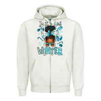 Oatmeal Heather just a girl who loves winter afro messy bun Zipper Hoodie - texasbilliewilder