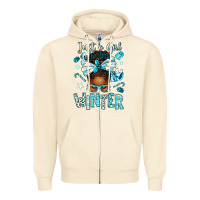 Sandshell just a girl who loves winter afro messy bun Zipper Hoodie - texasbilliewilder