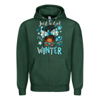 Sports Green just a girl who loves winter afro messy bun Zipper Hoodie - texasbilliewilder