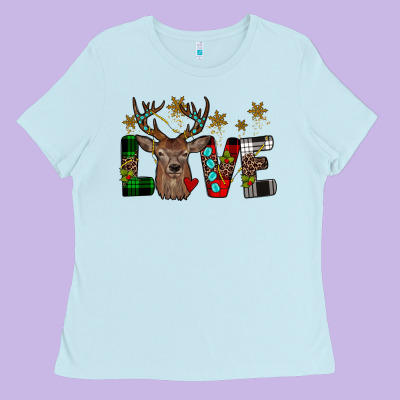 Love Christmas Ladies Tee Designed By Jahusdesignshop