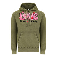 Vintage Olive love all day every day Vintage Hoodie - MaliasSmallBusiness