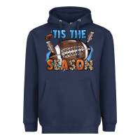 Navy Tis the season lightning bolt Heavyweight Hoodie - HowdyJamesFarm