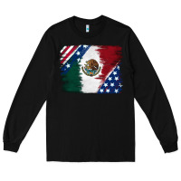 Black Mexican With American Flag Long Sleeve Tee - RanaPortraitStore
