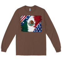 Chestnut Mexican With American Flag Long Sleeve Tee - RanaPortraitStore