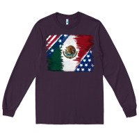 Plum Mexican With American Flag Long Sleeve Tee - RanaPortraitStore
