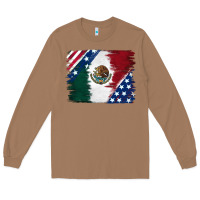 Toasted Coconut Mexican With American Flag Long Sleeve Tee - RanaPortraitStore