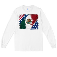 White Mexican With American Flag Long Sleeve Tee - RanaPortraitStore