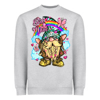 Heather Grey best mom gnome rainbow clouds butterfly glitter Heavyweight Sweatshirt - LillyAllenDesigns