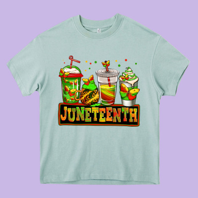 Juneteenth Afro Coffee Cups Heavy Core Tee Designed By Jasminsmagicworld